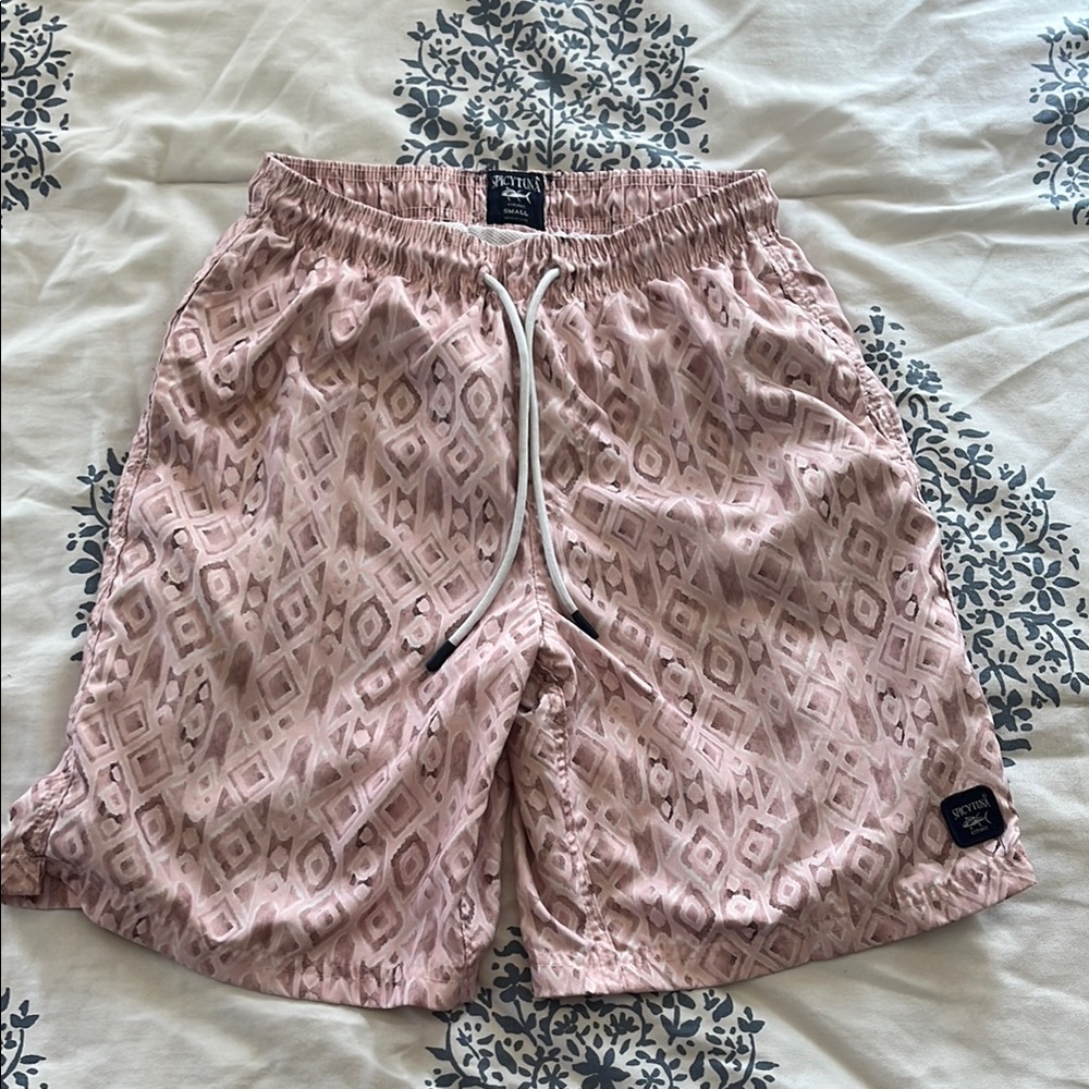 Patagonia Light Pink Patterned Swim Shorts